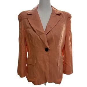Aryn K Anthropologie One Button Linen Blazer Size Medium